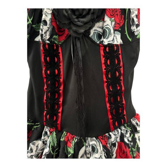 Lip Service sugar skull dia Skull & Rose dress Goth & Punk dress size XS - Picture 10 of 15